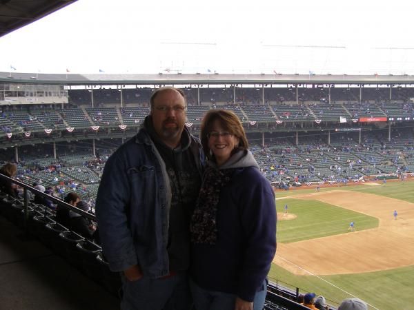 Me and Colleen at Wrigley field, 4-1-11