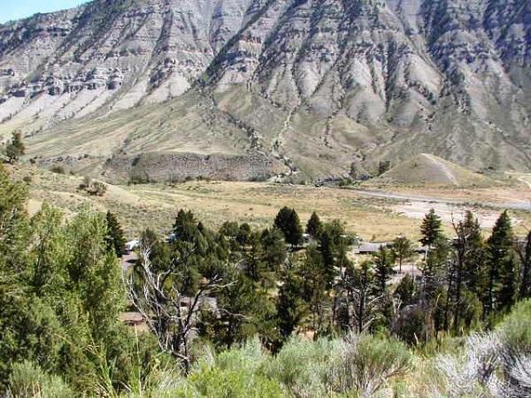 Yellowstone - Looking down on a campground.